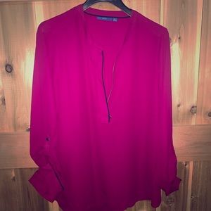 Front zip blouse. New